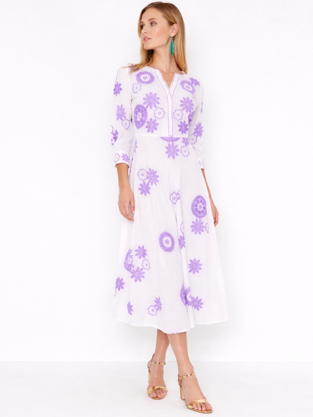 Tuckernuck NIMO WITH LOVE White and Purple Azurite Dress
